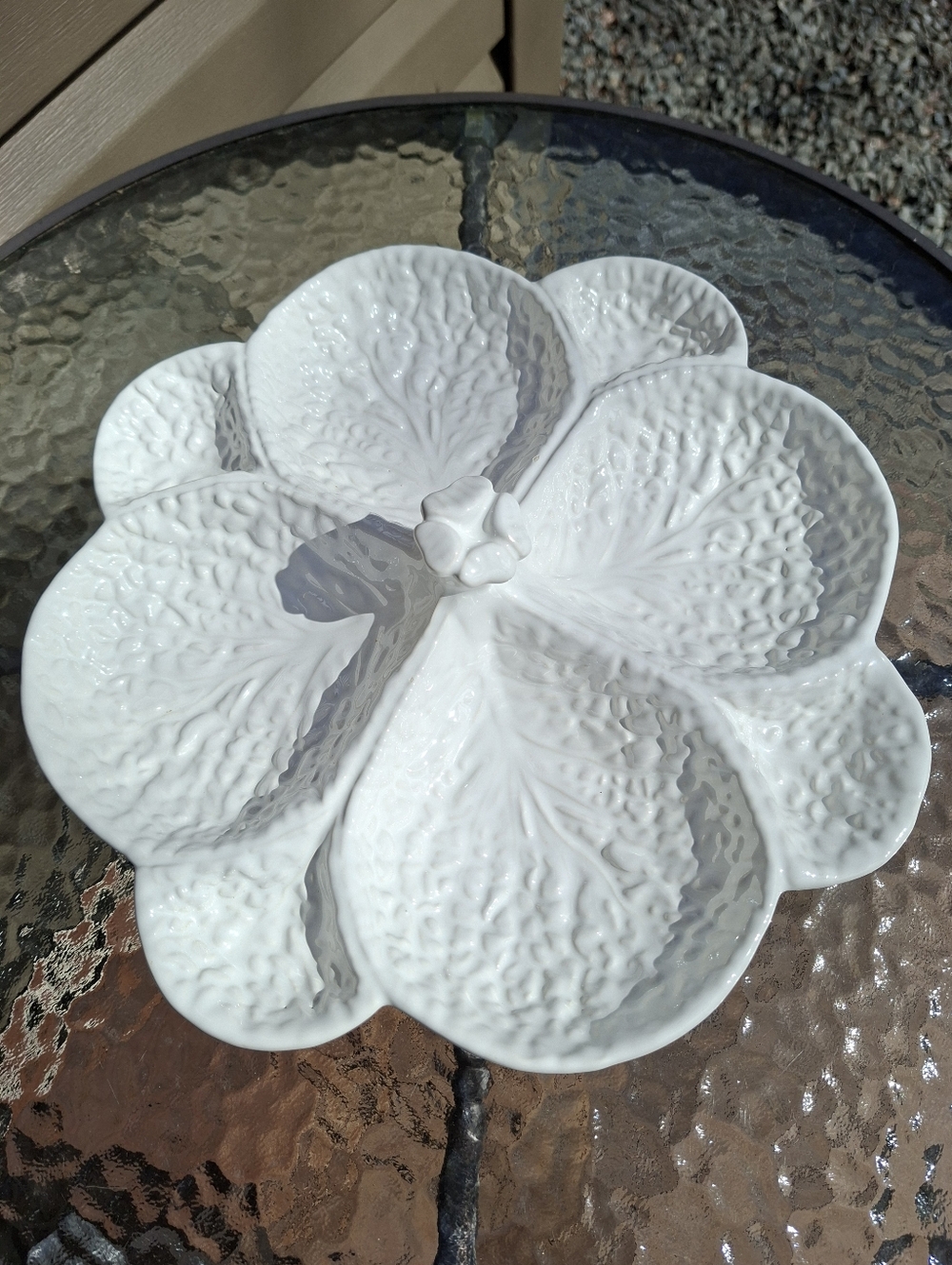 GENIN TRUDEAU Portugal Country White Cabbage Leaf Divider Server Platter Tray